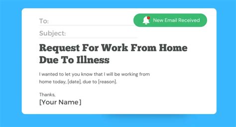 sample email request for work from home due to illness