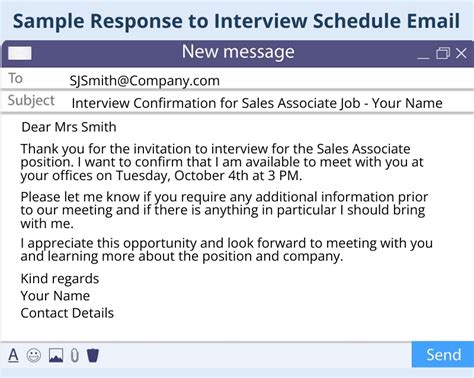sample email response to schedule interview