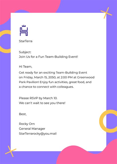 Sample Email To Invite For Team Building