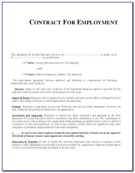sample employee contract in kenya
