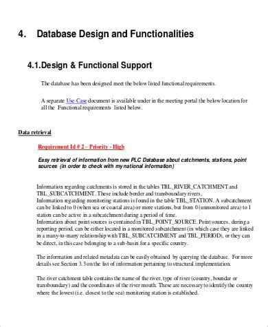 sample functional design document template
