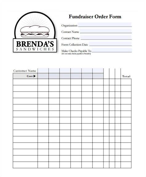Fundraiser Order Form Template Order form template, Fundraising order