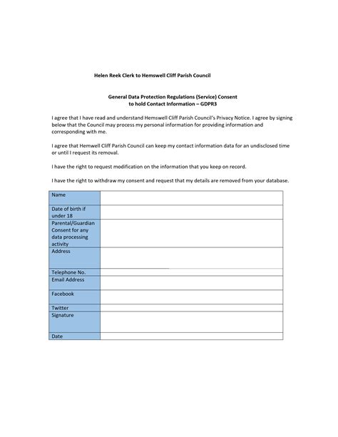 sample gdpr consent form