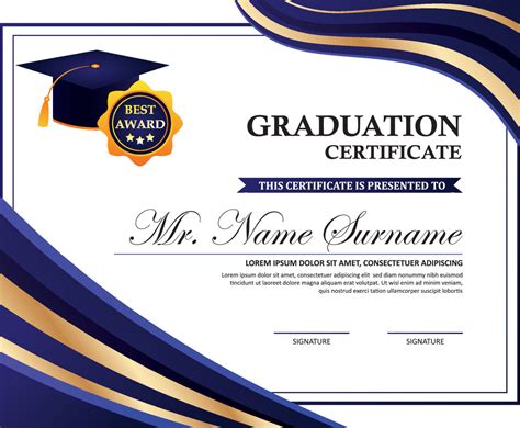 Free Diploma of Graduation Certificate Template in PSD, MS Word