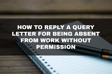 sample how to reply a query letter for being absent from work without permission