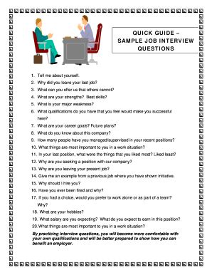 sample job interview questions and answers
