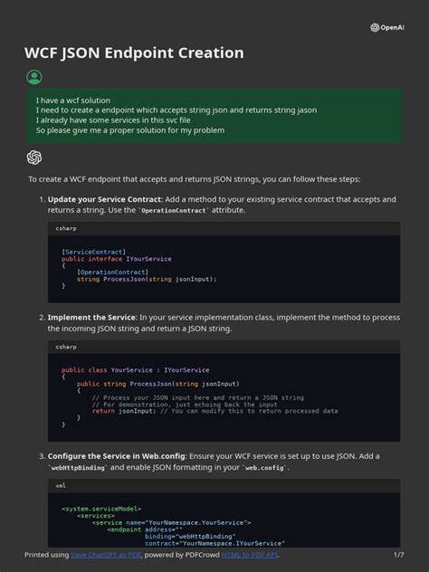 Sample Json Endpoint