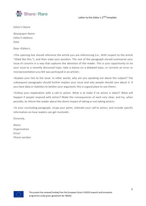 sample letter to the editor example
