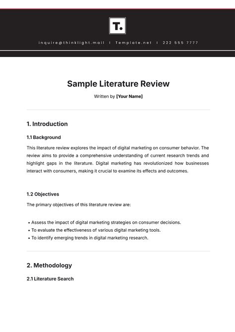 Sample Literature Review Guide