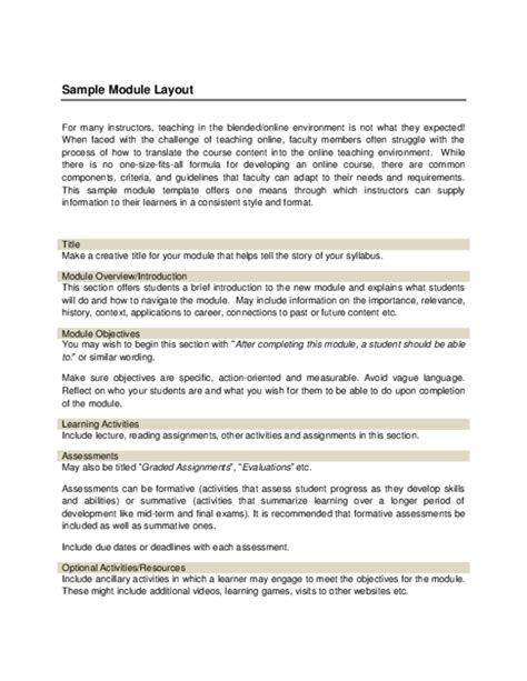 sample module format pdf
