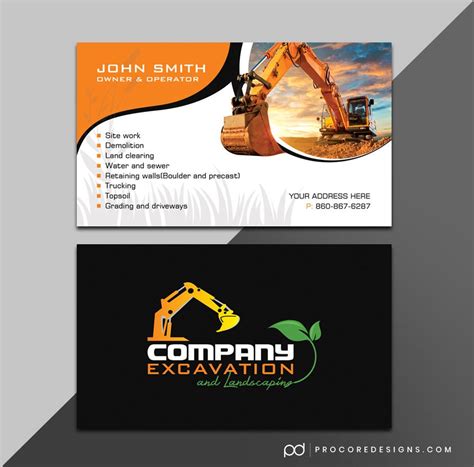 Sample Of Business Cards For Construction
