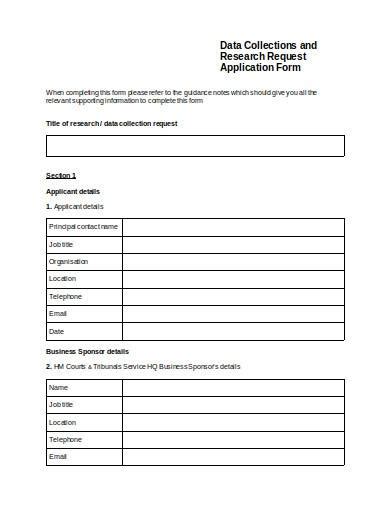 sample of data collection form