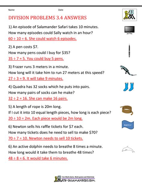 sample of division problems