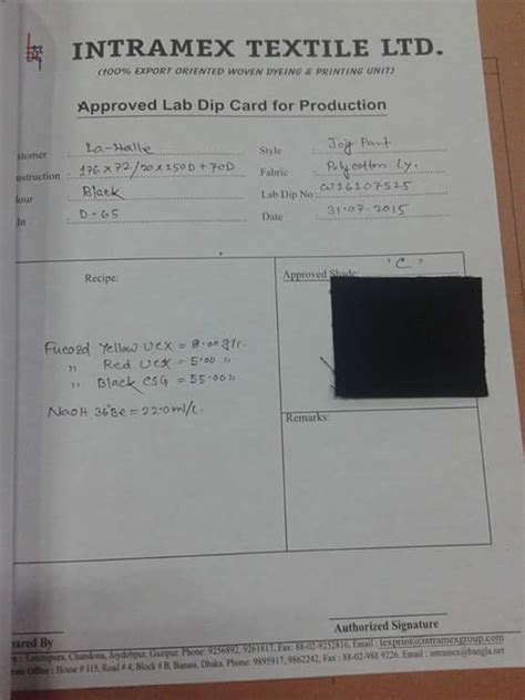 Sample Of Lab Dip Hs Code