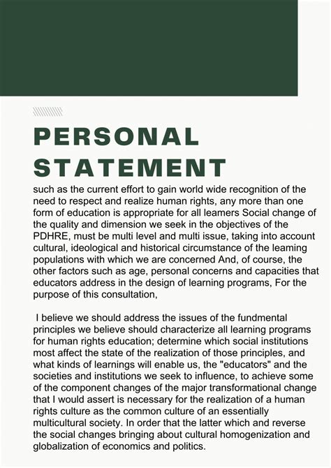 sample of supporting statement for university application