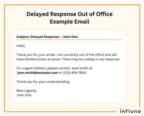 Sample Out of Office Reply