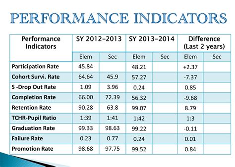 sample performance indicator deped