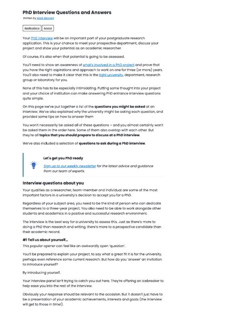 sample phd interview questions and answers pdf