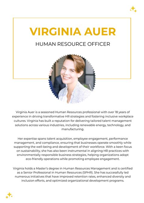 Sample Professional Human Resources Bio