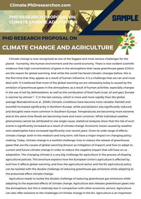 sample proposal in climate change