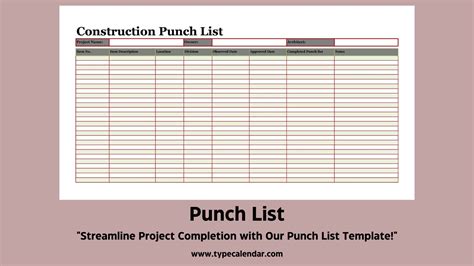 7+ Punch List Templates Download FREE [Word, Excel, PDF] Templates Art