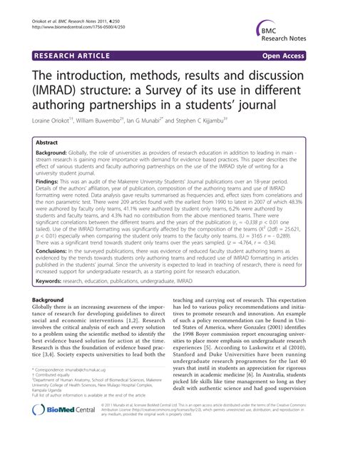 sample quantitative research using imrad format pdf
