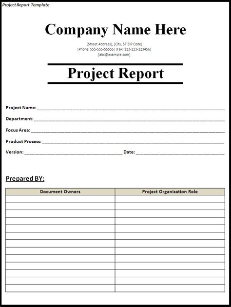 sample report format in word