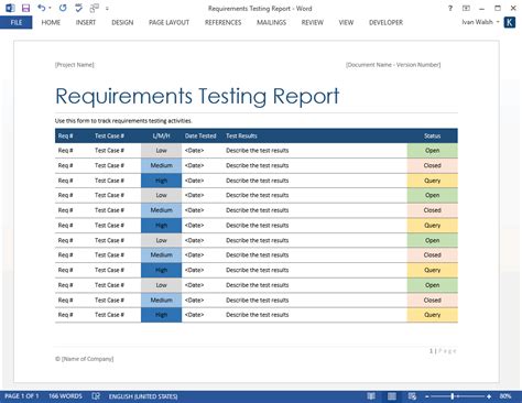sample requirement document for software testing