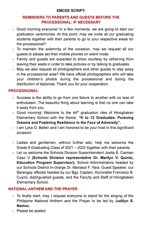 sample script for emcee in school recognition program