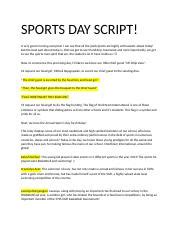 sample script for presentation of athletes