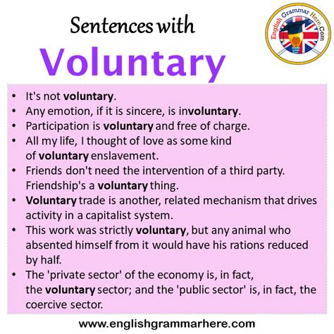 sample sentence for voluntary