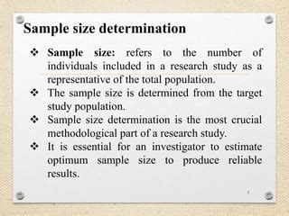 sample size determination in research methodology slideshare