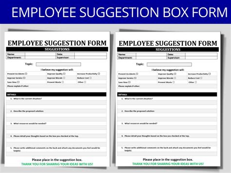 Sample Suggestion Box Forms