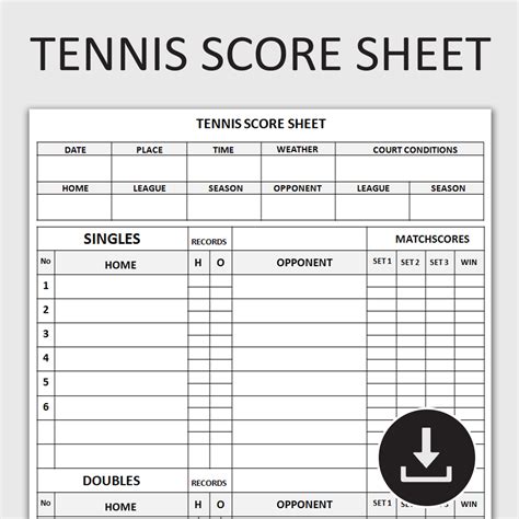 The Tennis Organizer Best Tennis Score Book & Score Sheet Charting!
