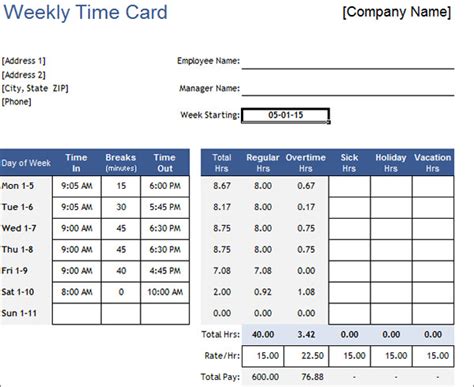 FREE 20+ Sample Time Card Calculator Templates in PDF Excel