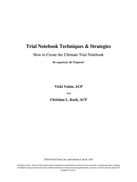 Sample Trial Notebook Index