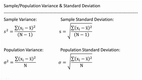 sample variance from standard deviation