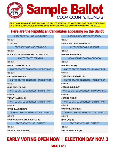 sample voting ballot for cook county il