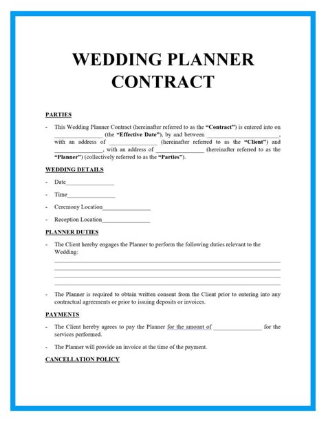 FREE 14+ Wedding Contract Samples in MS Word PDF Google Docs Pages