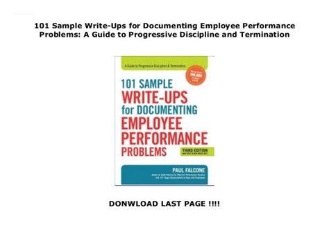 sample write ups for documenting employee performance problems