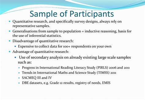 sampling and participants in research example quantitative