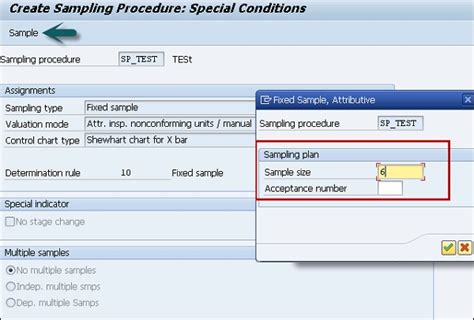 sampling procedure in sap pm