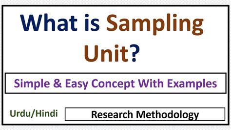 sampling unit in research methodology