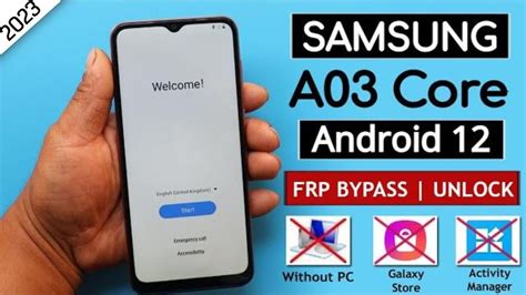 samsung a03 core frp bypass android 12