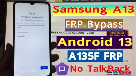 samsung a135f frp bypass android 13