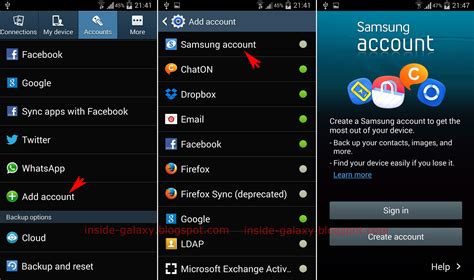 samsung account on android