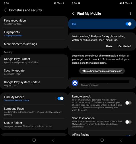 samsung find my mobile unlock my device