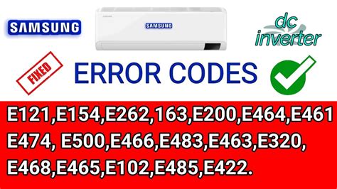 samsung inverter ac error code list