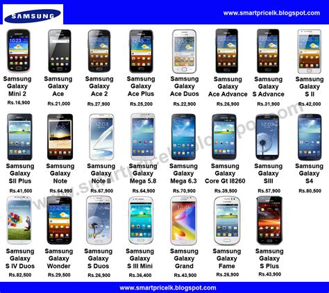 samsung mobile price list smartpix