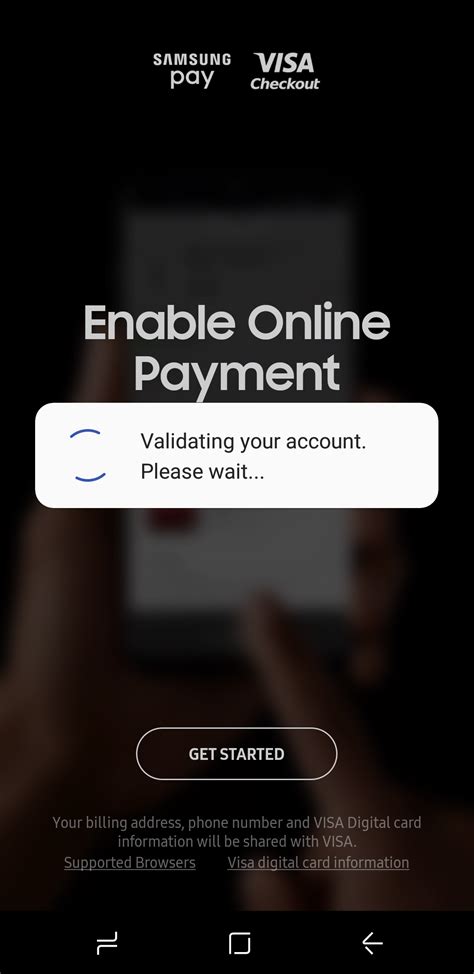 samsung pay visa checkout not working